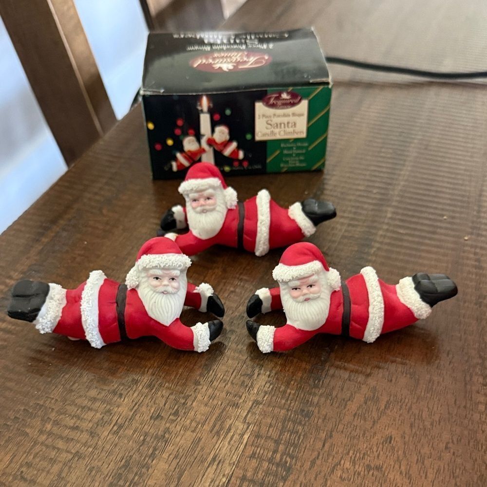 Santa Candle Climbers set of 3